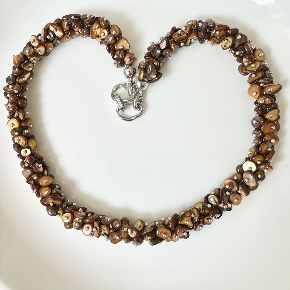 Shell Beaded Necklace 16.5+1 inches
